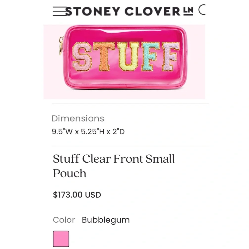 Pink “STUFF” Clear Bag - Stadium, Travel, Beach, Cosmetics & Everyday Organizer